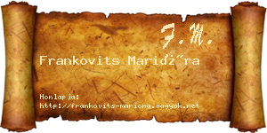 Frankovits Marióra névjegykártya